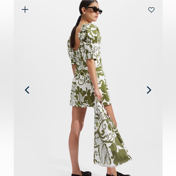 NWOT La Double J Mini Sexy Dress Marea Olive in Heavy Stretch Cotton Size Small - Picture 2 of 9